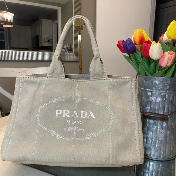 Prada Khaki Canapa (Medium Size) - Picture 1 of 14